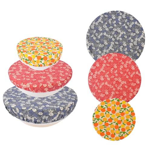 Reusable Bowl Covers for Bread Proofing - Beeswax Bowl Covers Reusable 3 Set, Cotton Blend Stretch Design, Fits 4-13 Inch Bowls, Shower Caps for Sourdough Bread, Dough Proofing & Food Storage（Leaves） - color: Leaves