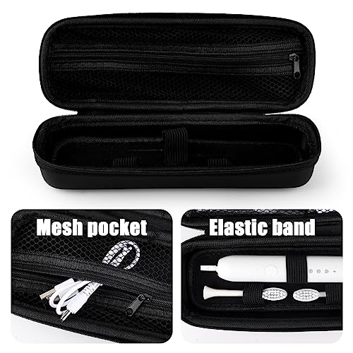 Hooqict Electric Toothbrush Travel Case for Oral-B Pro 1000, 2000, 3000, 3500, 1500 Travel Toothbrush Case Holder with Mesh Pocket Cover Protection, Protective Storage Bag Toothbrush Carrier - color: Black