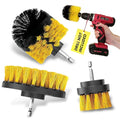 Drill Brush Car Detailing Attachment Set - 3 Piece Power Scrubber Brush Kit for Wheels, Tires, Carpet, Interior, Upholstery - Medium Stiff Nylon Brushes for Cordless Drill Cleaning
