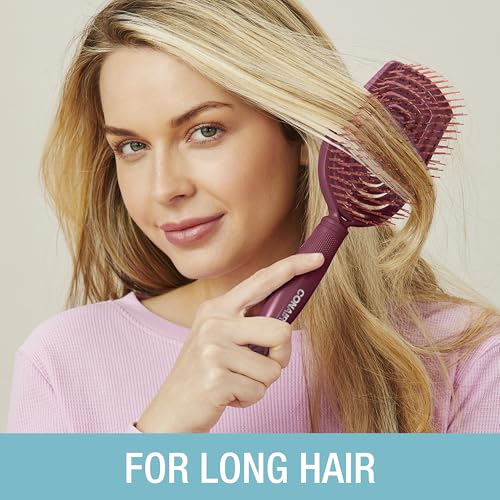 Conair Scalp Care Detangling hairbrush - Curly Hair Brush - Scalp Massager - detangler hairbrushes for women & men - for all lengths and types - Valentine gifts for her - Red Rush - color: Red, size: 1 Count (Pack of 1)
