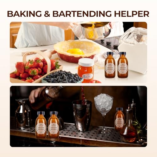 36 Pack 4 oz Boston Glass Bottle with Cap, Empty Glass Bottles for Homemade Vanilla Extract, Essential Oils, Juice, Potion, Syrup, Liquids, Christmas, Holiday Gift (Amber 36 Pack) - color: Amber, size: 36 Pack