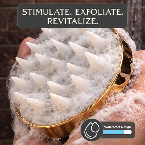 DARCASE Silicone Scalp Massager Shampoo Brush, Silicone Scalp Scrub Brush | Premium Scalp Scrubber with Soft Bristles for Gentle Exfoliation, Silicone Shampoo Brush for Deep Clean & Relaxing Massage
