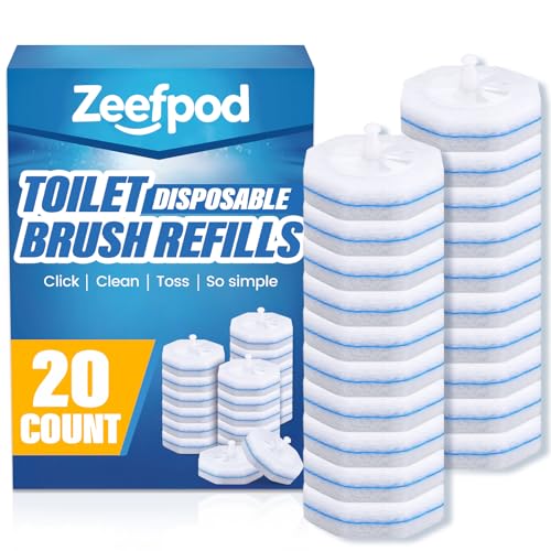 Toilet Cleaner Refill Pads, Disposable Toilet Bowl Cleaner Refill for Toilet Cleaner Wand, Single-Use Hygienic Scrubber Heads, 20 Count - size: 1 Count (Pack of 20)