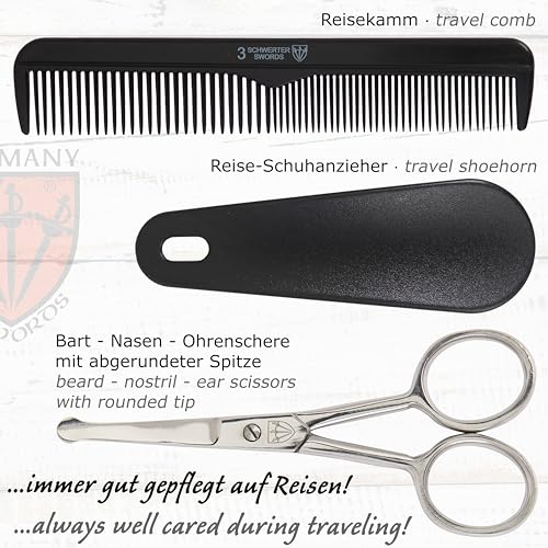 3 Swords Germany - brand quality 10 piece manicure pedicure grooming kit set fashion leather case in gift box, travel setMade by 3 Swords - color: CARBON BLACK