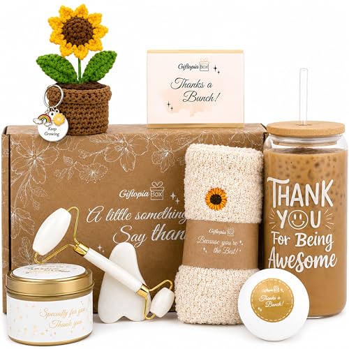 Thank You Gift Box for Women – Self Care Spa Set for Coworkers, Teachers, Nurses & Friends, Appreciation Care Package for Birthdays & Thinking of You Gift Box Set - color: Thank You