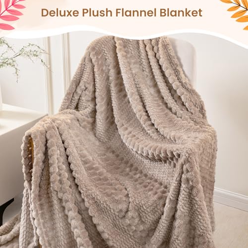 Birthday Gifts for Women, Personalized Self Care Gift Basket with 50"x60" Flannel Blanket, Spa Gift Set for Mom, Sister, Friend, Wife, Coworker, Thinking of You Care Package - color: Khaki-10 Pc