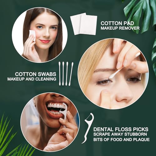 200 Pack Hotel Vanity Kit Individually Wrapped, Bulk Hotel Amenities Kit, Hospitality Set, Amenities Hotel Vanity Set Hygiene Products Include Cotton Pads, Cotton Swabs, Dental Floss Picks - size: 200 Pack