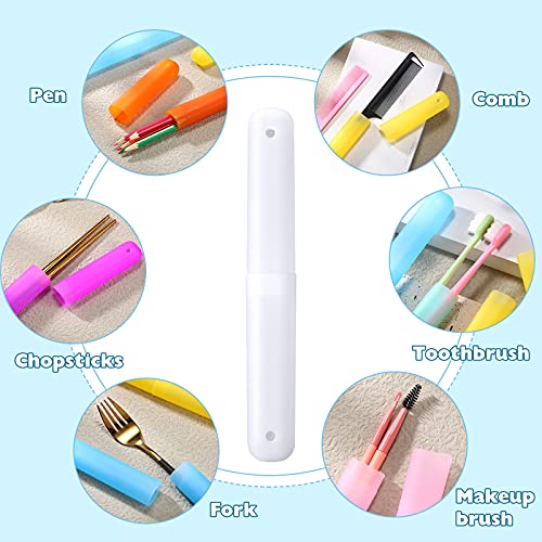 40 Pieces Travel Toothbrush Holder Case Portable Plastic Travel Toothbrush Case Toothbrush Containers Breathable Toothbrush Storage Assort Color for Travel Trip Home School Camping Business, 7 Colors - color: Rainbow