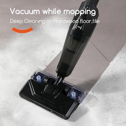 REECOO Stick Vacuum Cleaner with 3 Mop Pads Electirc Mop 600W 18kpa Powerful Suction Corded Upright Vacuum Lightweight Electric mop for Tile Hardwood Floor,Marble Cleaning