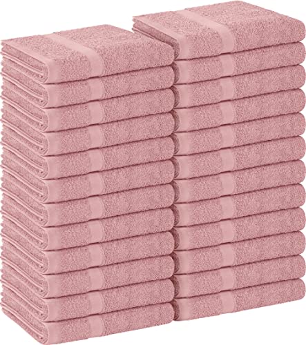 Utopia Towels, Salon Towel, Pack of 24, Not Bleach Proof, 16 by 27 Inches, Highly Absorbent Cotton Towels for Hand, Gym, Beauty, Spa, and Home Hair Care, Dusty Pink - color: Dusty Pink, size: 24 Pack