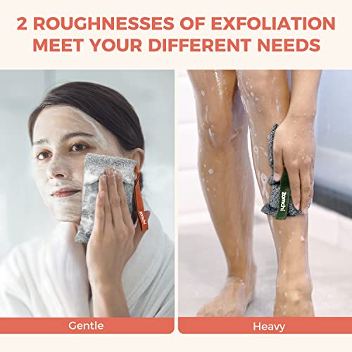 ZOMCHI 2 Pieces Different Roughness Soap Pouch and Soap Saver Pocket for Use in Shower, Body Scrubber Shower Sponge, Premium Exfoliating Soap Bag - style: Gentle and Deep Exfoliating
