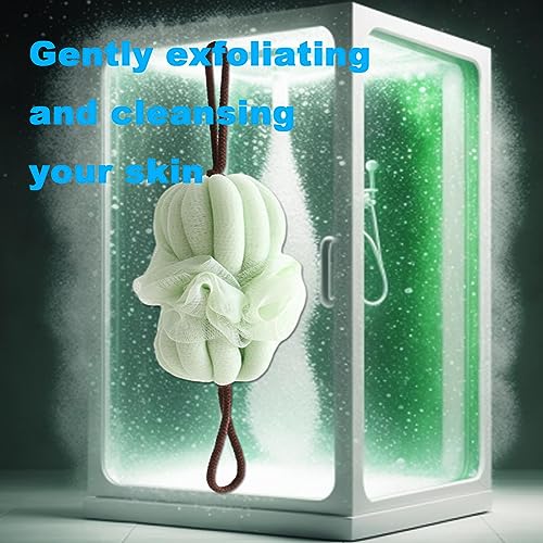 Large 85g Green Bath Loofah Sponge Loofa Luffas Shower Puff Pouf Ball Exfoliating Body Back Scrubber for Men&Women - style: Style 5