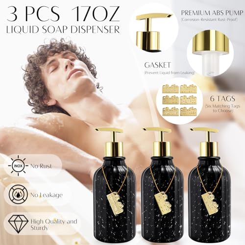 17PCS Bathroom Accessories Bathroom Set Black Bathroom Accessories,Toilet Brush, Trash Can, Qtip Holder Dispenser& 3PCS Soap Dispenser - size: Bath Set with Swing-Top Trash Can, style: Black
