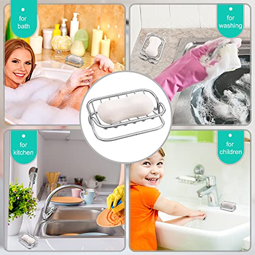 Patelai Soap Dish Stainless Steel Bathroom Bar Soap Holder for Shower Rust Proof Metal Self Draining Sponge Shelf Tray for Kitchen Sink(Classic Style) - style: Classic Style