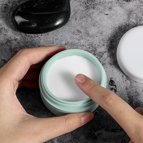 kuangre Travel Containers for Toiletries, Silicone Cream Jars BPA-Free, Leak-proof 3oz Travel Size Containers, Portable Size Silicone Jars with Lid for Cosmetic Face Hand Body Cream (4 Pack) - color: Grey, size: 3 Ounces