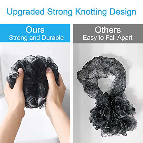 AmazerBath Loofah Sponge 75g/Piece, Loofah for Men Body Scrubber - Bath Sponge Loofa Set of 4 Black (Large) - style: Black