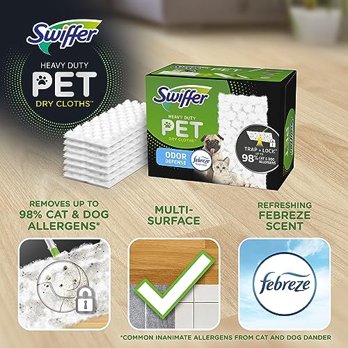 Sweep + Mop, Dry Pads Refill, Floor Cleaner for Dirt, Dust, Hair, Cleaning Cloths for Mopping Home, Bathroom, Kitchen, All Purpose Multi-Surface Floor Wipes, Heavy Duty, Pet, 32 Count (Pack of 2) - size: 32 Count (Pack of 2)