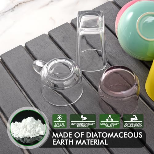 Oxydrily Stone Dish Drying Mat for Kitchen Counter,Large Dark Gray Foldable Diatomaceous Earth Dish Drying Mat,Quick-Dry Absorbent Bath & Countertop Stone Dishes Mats for Dishes Bottles Cups 23"x15.3"
