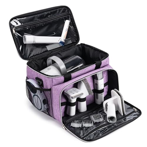 Dog Grooming Vacuum Bag, Pet Grooming Kit Bag Perfect for Dog Hair Vacuum & Grooming Tool Kit Accessories- Purple - color: Purple