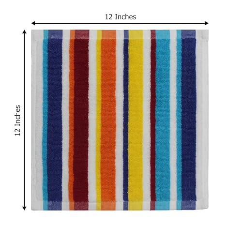 ORIGINAL KIDS Wash Cloth - 12 Pack 100% Cotton Yarn-Dyed Terry Washcloths - 450 GSM Quick Dry Soft Absorbent Gentle Baby Face Towels for Bathroom Travel Daycare - 12 x 12 inches - Cabana Stripe Multi - color: Cabana Stripe Multi, size: 12 Pack Washcloth