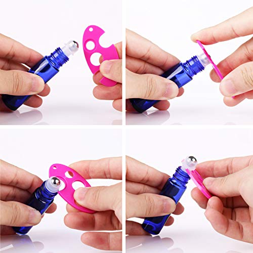 inice 12 Pack Essential Oil Roller Bottles 10ml Cobalt Blue Glass Bottles Stainless Steel Roll On Ball for Daily Care - color: Cobalt Blue Roller Bottles - 12 PACK