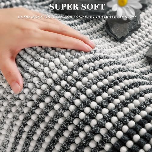 BSICPRO Bathroom Rugs and Mats Sets, 2 Piece Thick Absorbent Chenille Non Slip, Soft Shaggy Bath Room Floor Mats for Bathroom, Machine Washable (Blue Grey, 20" x 47" Plus 16" x 24") - color: Blue Grey, size: 20" x 47" Plus 16" x 24"
