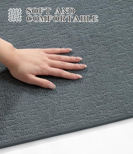 chakme Bathroom Rug Sets 2 Piece, Ultra Thin Quick Dry Bath Mat Set, Absorbent Bath Mat for Bathroom Non Slip Machine Washable, (Light Blue, 2 Piece) - color: Light Blue, size: 2Piece-Contour Rug