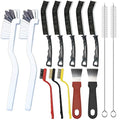 14Pcs Crevice Cleaning Brush Set, Hard Bristle Scrub Brushes Tools, V Shape Grout Cleaner Brush, Multi-Purpose Cleaning Tool for Cleaning Kitchens, Bathrooms, Tile, Sinks, Cups, Straws, and Windows