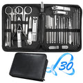 Manicure Set 30 in 1 Fingernail Clipper Set,RedFlow Nail Clippers & Toenail Clippers,Manicure Kit,Pedicure Kit,Suitable for Travel Manicure Tools,Nail Kit with Everything Profe (Black) - color: B-black