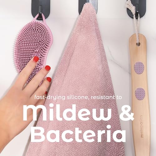 MainBasics Silicone Body Scrubber Dual-Sided, Pink, Scalp | Shower Scrubber and Scalp Massager, Gentle Silicone Loofah Alternative for Deep Clean - color: Pink, size: Scalp