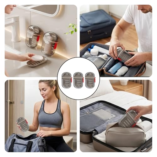 3PCS Bar Soap Travel Case, Soap Containers for Traveling, Leak-Proof Soap Case for Travelling, Portable Soap Storage Solution for Gym Showers, Camping Trips and Daily Bathroom Organization