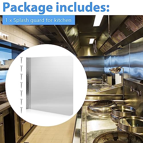 Amylove 20 x 20 Inch Stainless Steel Splash Guard Stainless Steel Wall Mount Guard with Screws Screws for Bathroom Sink Side Sink Splash Prep Sinks Protector for Commercial Kitchen Restaurant - size: 20 x 20 Inch