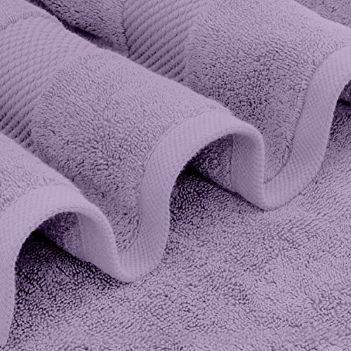 White Classic Luxury Bath Towels Set of 4 Large - 700 GSM Cotton Ultra Soft Bath Towels 27x54 | Highly Absorbent and Quick Dry | Hotel Towels for Bathroom Luxury, Plush Shower Towels, Lavender - color: 16: Lavender