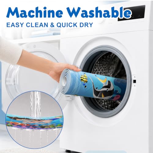 XIYUNTE Baby Bath Mat for Tub Non Slip Kids Bath Mat - 40''x16'' Extra Long Cartoon Bathtub Mat Non Slip Kids Shower Mat Eco-Friendly Toddler Bath Mats with Suction Cups, Machine Washable - color: E-child