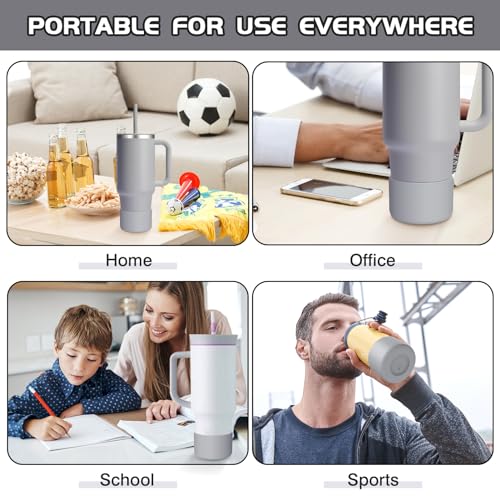 WUQID Silicone Boot Sleeve Compatible with Hydro Flask Travel Tumbler with Handle 32oz&40oz and 12-24oz Hydroflask Bottle & Stanley 20 30 40oz Tumbler, Fit 2.83-2.95in Bottom, Anti-Slip Bottle Cover - color: Birch
