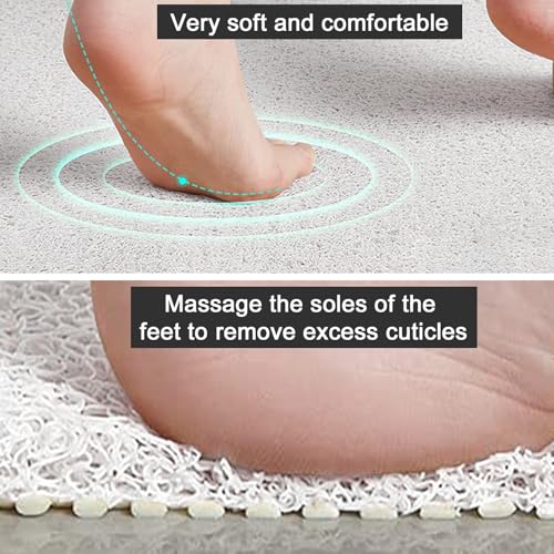 Shower Mat Non Slip, Round Shower Mat for Inside Shower, Non Slip Bathtub Mat, Fast Drying Bath Tub Mats, Loofah Mat for Shower Bathroom, Quick Drying, Resistant (White, 32 x 32 Inch) | Shower Mat for Inside Shower Non Slip Bathtub Mat, Soft Loofah Shower