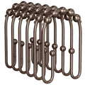 AmazerBath Shower Curtain Hooks Bronze Shower Curtain Rings Rust Proof, Non-Slip Shower Curtain Double Hooks, Smooth Metal Shower Hooks for Shower Curtain Liner Bathroom, 12Pcs Shower Rod Hooks - color: Bronze, style: Modern