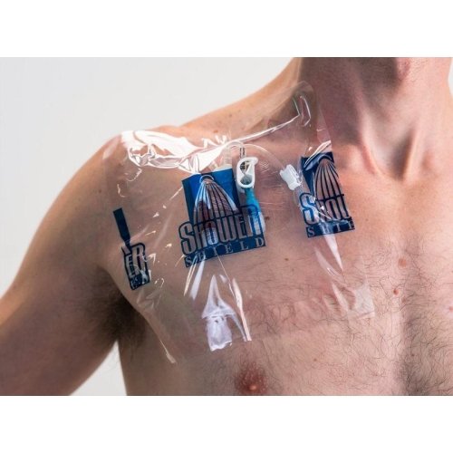 Catheter Cover for Shower – 7 x 7 Inch, 1 Week Supply –Dialysis Port Cover, Prevents Water Damage, Keeps Dressed Wounds Dry – Disposable, Waterproof, Transparent