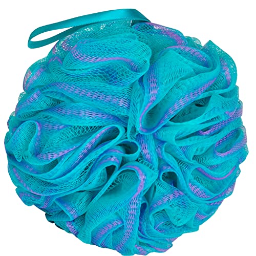 Urbanstrive Shower Bath Sponge XL 75g Soft Shower Loofahs Balls for Body Wash Men Women Bathroom Accessories, 1 Pack, Black (Green-Purple) - color: Green-purple