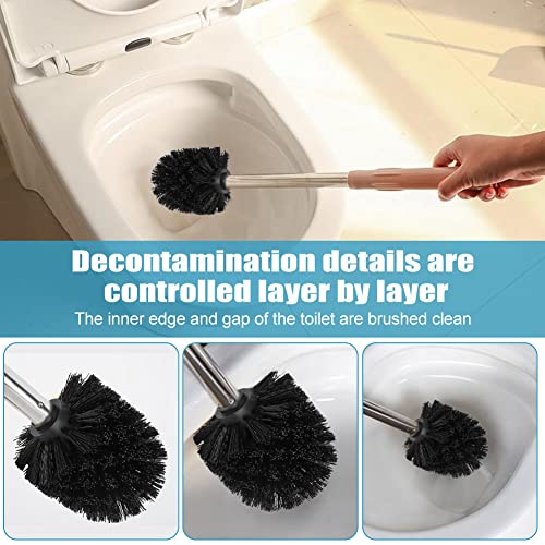 2PCS Toilet Bowl Brush Replacement Head, Toilet Brush Head Replacement with Durable Stiff Bristles, Cleaning Tool for Home Hotel Bathroom (Black) - color: Black