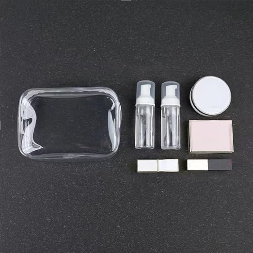 Buminee Clear Pouch, Makeup Bag, 6.6"x2.3"x4.7" TSA Approved Toiletry Bag-1 Pack All Clear - color: clear