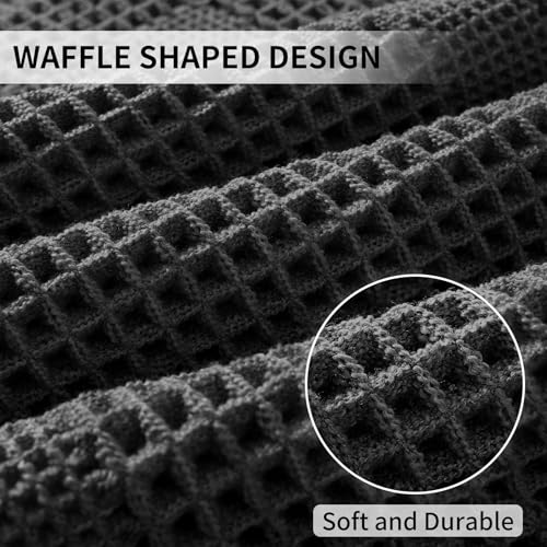 Waffle Bath Mat - Super Water Absorbing Bath Mat Quick Dry, Bathroom Rugs Non Slip Washable with Tassels, Rubber Backed Bathroom Mat for Bathroom Floor, Tub and Shower, 17" x 24", Black - color: Black, size: 17" x 24"