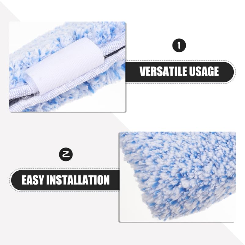 Ipetboom Replacement Window Scrubber Pads 4 Pack Reusable Microfiber Window Cleaner Refills for Bathroom Mirrors Tabletops Glass Cleaning 14.17 X 2.75 X 1.57 in