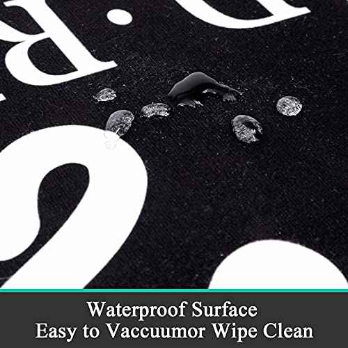 Pauwer Laundry Room Rug Runner 20"x48" Waterproof Rubber Laundry Mat Non Slip Kitchen Mats for Floor Washable Floor Mat Runner Rug for Farmhouse Mudroom Washroom Bathroom Decor - color: Black a, size: 1'8" x 4'