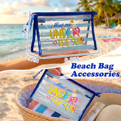 COSHAYSOO Sunscreen Bag Clear Makeup Toiletry Pouch Beach Vacation Essentials for Women Teen Girls Trip Gifts Summer Pool Travel Must Have Accessories Waterproof Stuff - color: Multi-Under the Sun