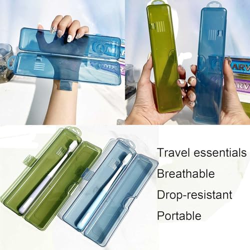 2 Packs Toothbrush Travel Case, Breathable Toothbrush Travel Holders, Compact Portable Toothbrush Holder for Travel, Vacation, Camping, Gym, Business Trips, Office, Cruise - color: Clear