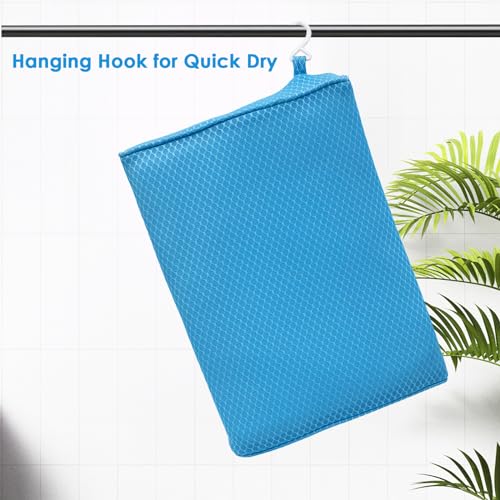 Shower Seat Cushion for Shower Chairs, Transfer Benches in Bathtub, Cushion for Sauna, 3D Mesh Pad with Hook, Slip-Resistant, Design for Elderly, Senior, Handicap & Disabled - size: Blue