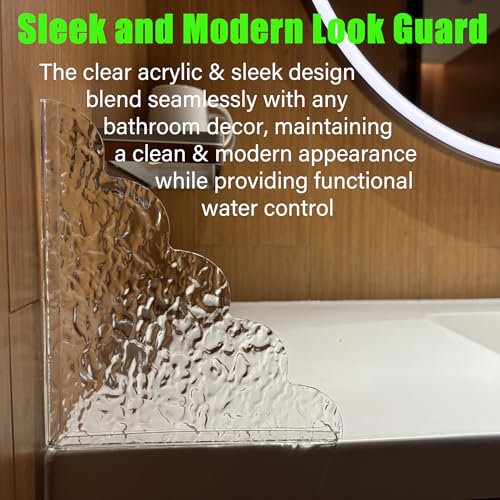 Shower Splash Guard 2-Pack, Self-AdhesiveAcylic Bathtub Water Guards for Kids-Tub Edge Water Guard