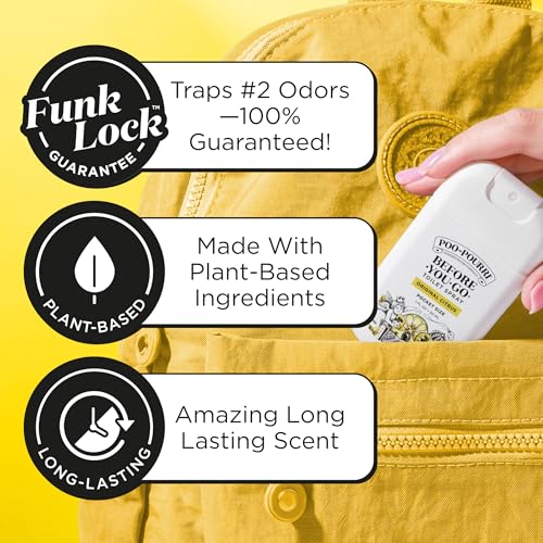 Poo-Pourri Before-You-Go Pocket Toilet Spray, Travel Essentials, Original Citrus, 1 Fl Oz, Up to 50 Uses, On-The-Go Bathroom Odor Deodorizer with Essential Oils, TSA Approved Size, Lemon Bergamot - size: 1 Fl Oz (Pack of 1)