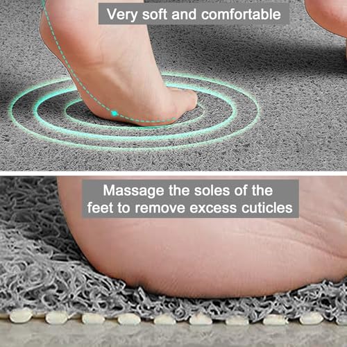 Shower Mat Non Slip, Round Shower Mat for Inside Shower, Non Slip Bathtub Mat, Fast Drying Bath Tub Mats, Loofah Mat for Shower Bathroom, Quick Drying, Resistant (Grey, 32 x 32 Inch) | 32inch Shower Mat for Inside Shower Non Slip Bathtub Mat, Loofah Mat f